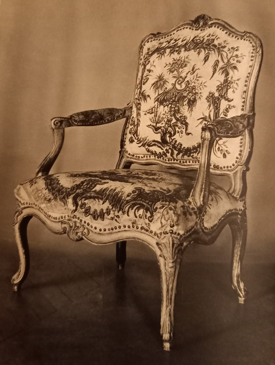 Beau fauteuil d’époque Louis XV à fond de canne attribué à Louis ou Michel Cresson-photo-7