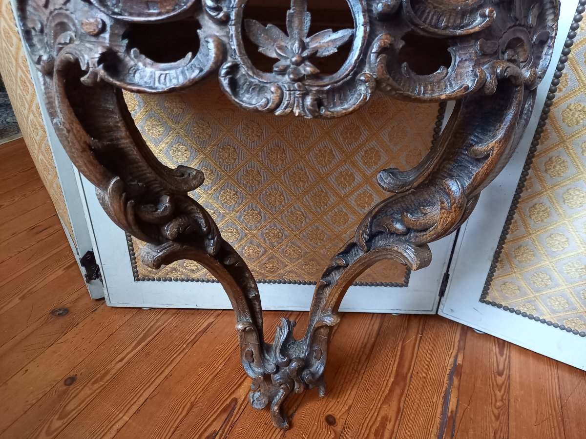 A Charming Little Carved Wooden Console Table In The Louis XV Style, 19th Century.-photo-3