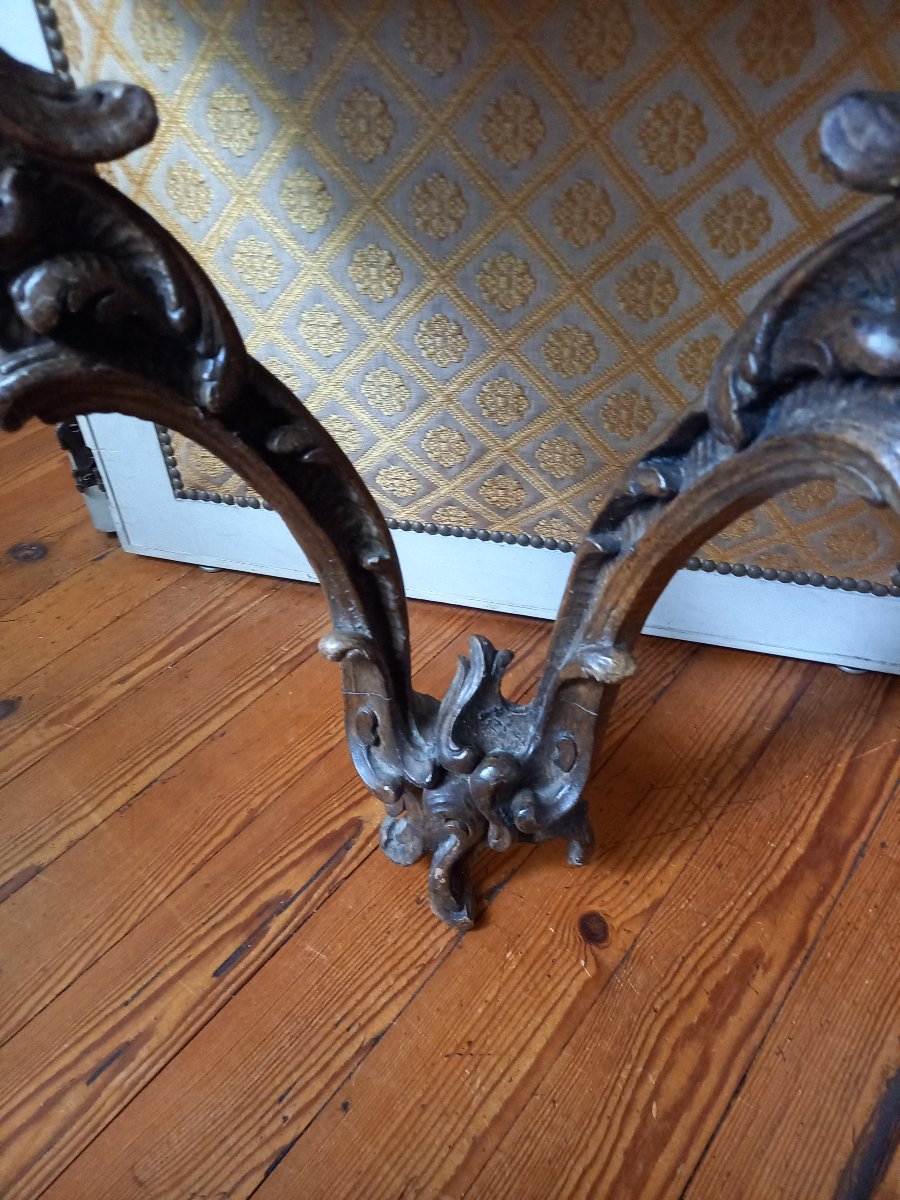 A Charming Little Carved Wooden Console Table In The Louis XV Style, 19th Century.-photo-1