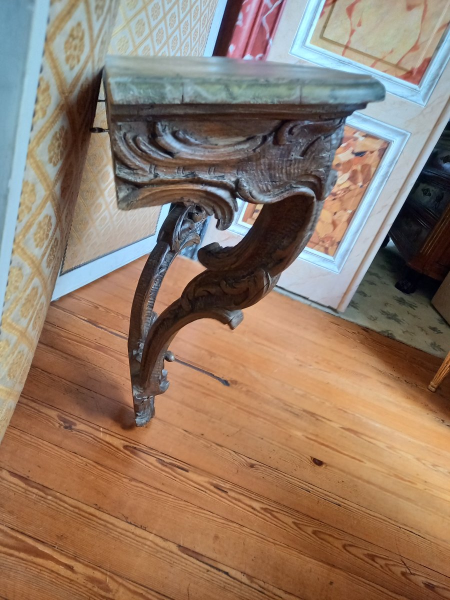A Charming Little Carved Wooden Console Table In The Louis XV Style, 19th Century.-photo-3