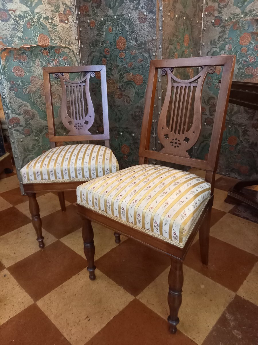 Paire de chaises d’époque Directoire-Consulat caractéristiques de la production des Jacob-photo-7