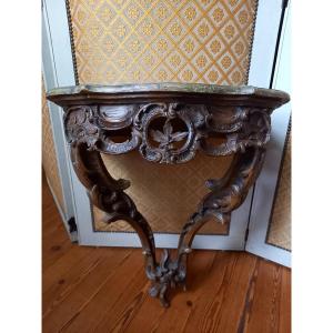 Charmante petite console en bois sculpté de style Louis XV, XIXème siècle.
