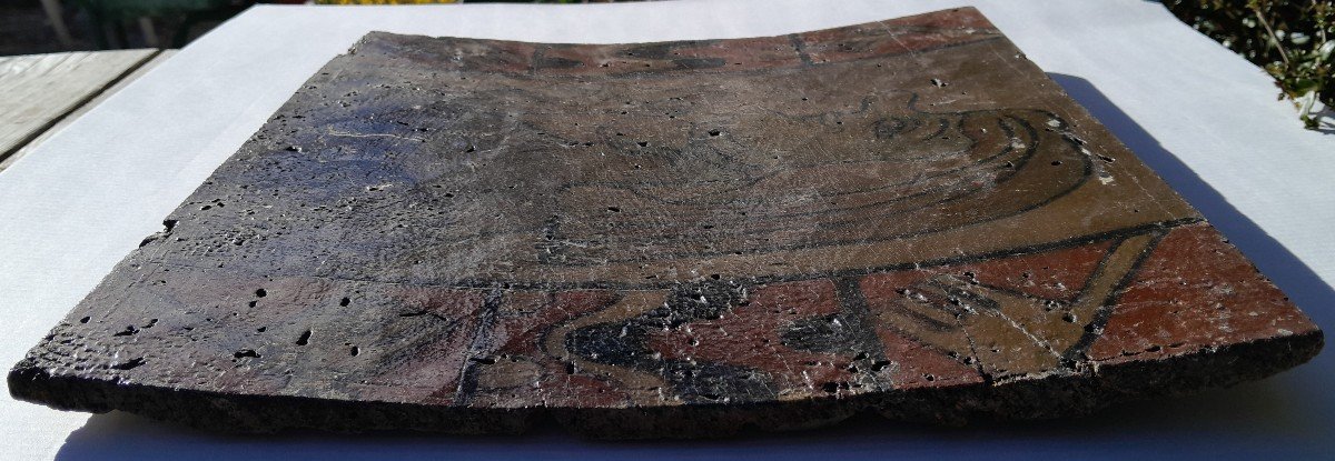 Closoir - Medieval Painted Panel - Character With Goiter-photo-4