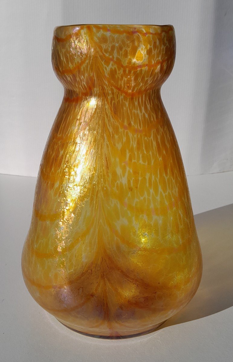 Iridescent  Vase By Otto Thamm For Fritz Heckert - "changing" Decor-photo-2