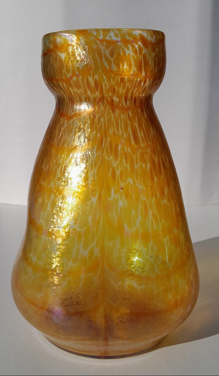 Iridescent  Vase By Otto Thamm For Fritz Heckert - "changing" Decor-photo-3