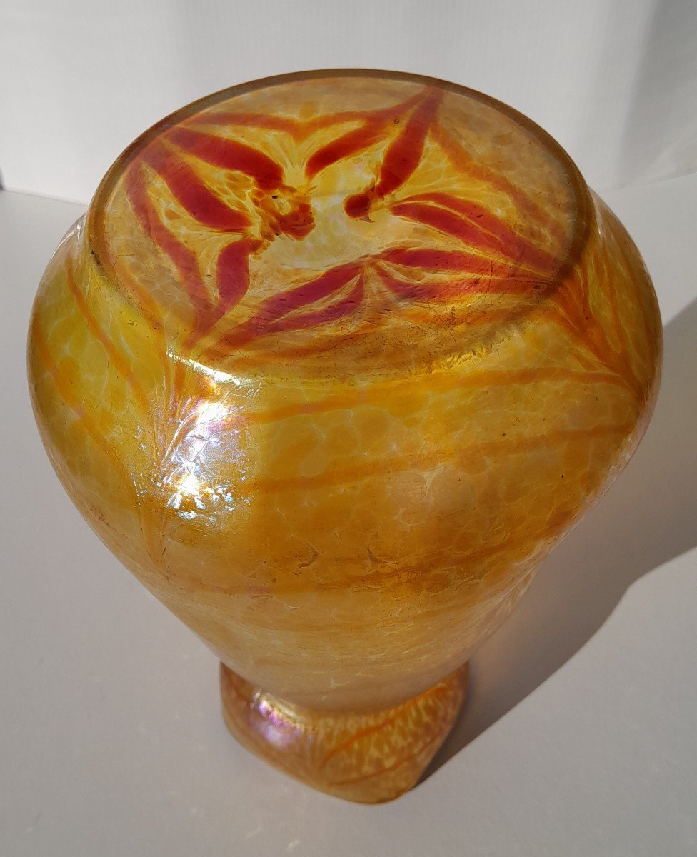 Iridescent  Vase By Otto Thamm For Fritz Heckert - "changing" Decor-photo-1