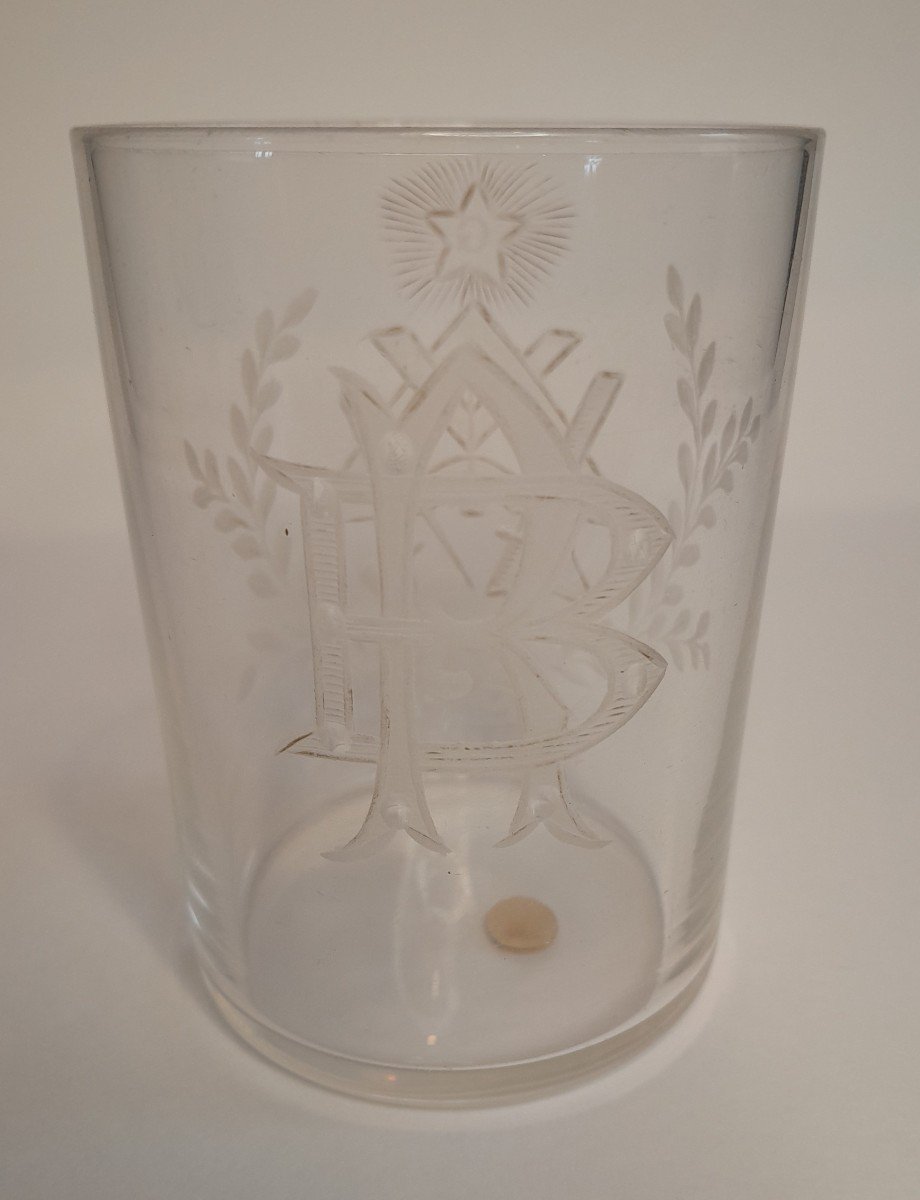 Engraved Baccarat Crystal Goblet - Freemasonry - Fellow Mason-photo-2