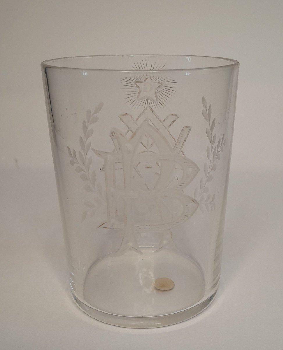Engraved Baccarat Crystal Goblet - Freemasonry - Fellow Mason-photo-3