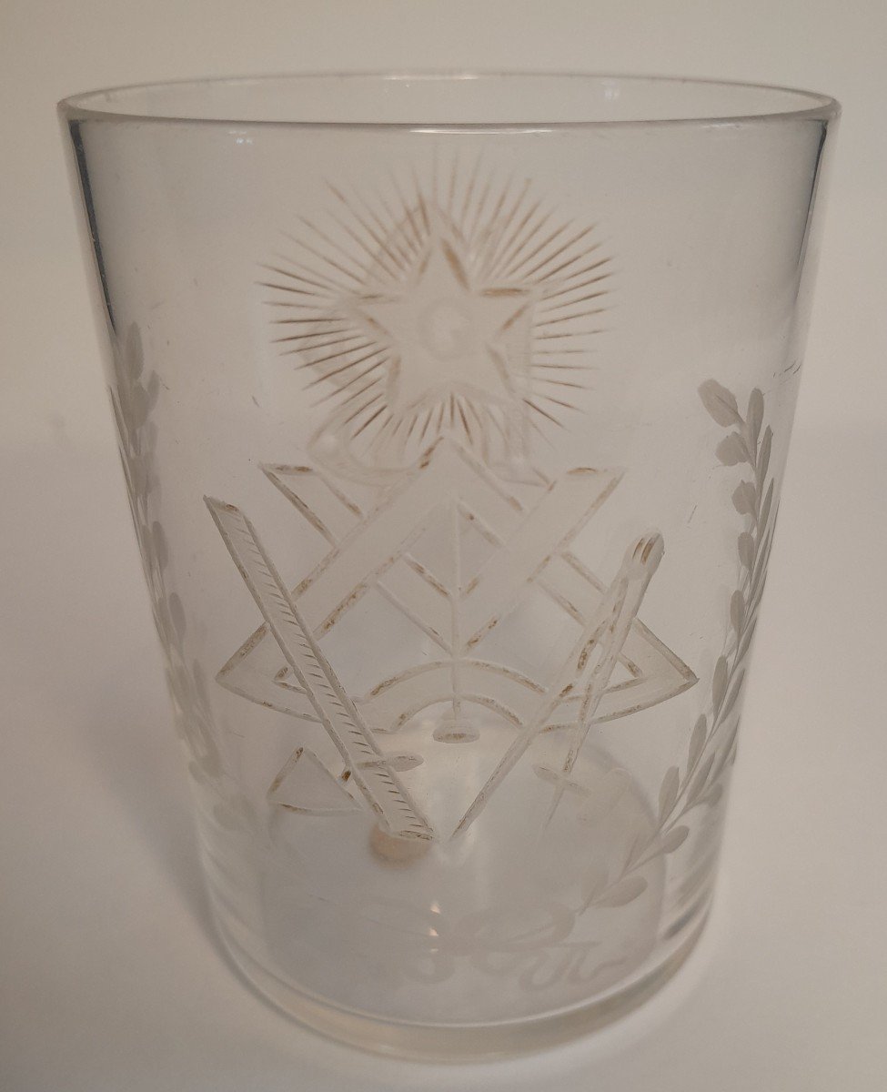 Engraved Baccarat Crystal Goblet - Freemasonry - Fellow Mason