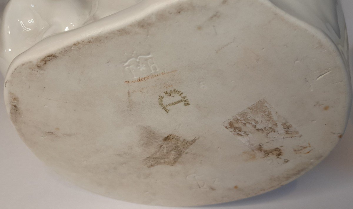 Cat, Porcelain Box By Edouard-marcel Sandoz & Haviland, Limoges-photo-4