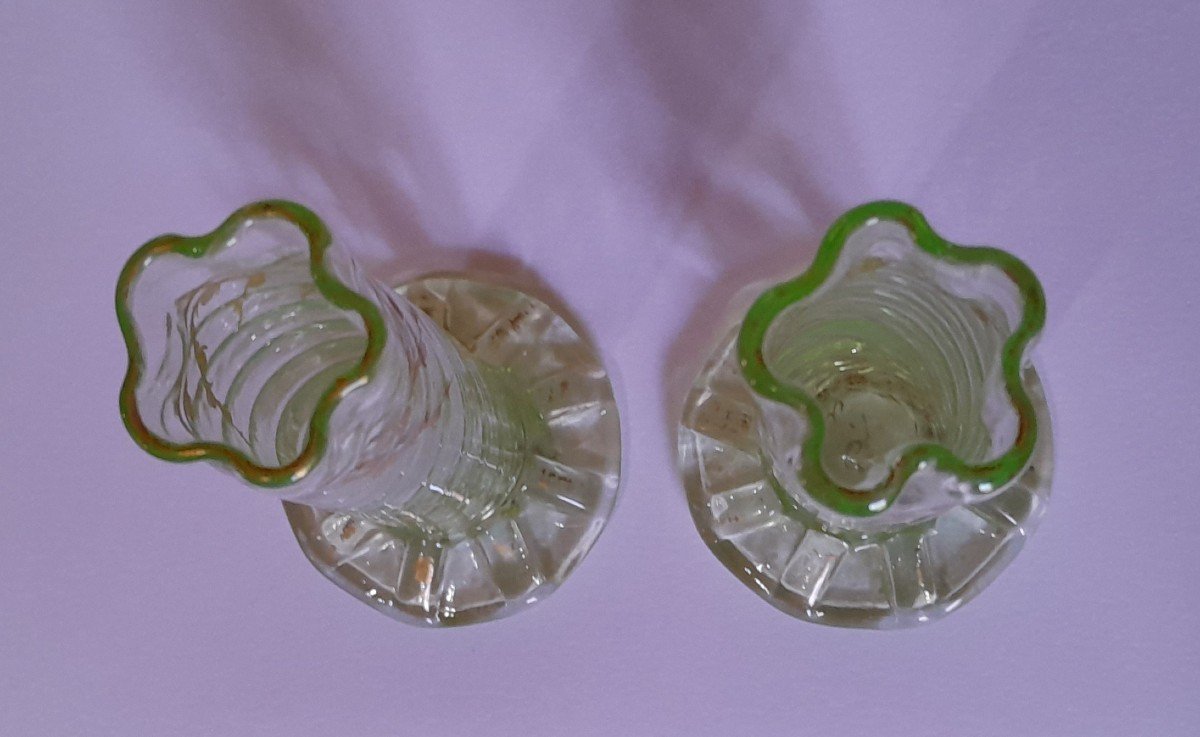Emile Gallé - Pair Of Small Uraline Vases -photo-1