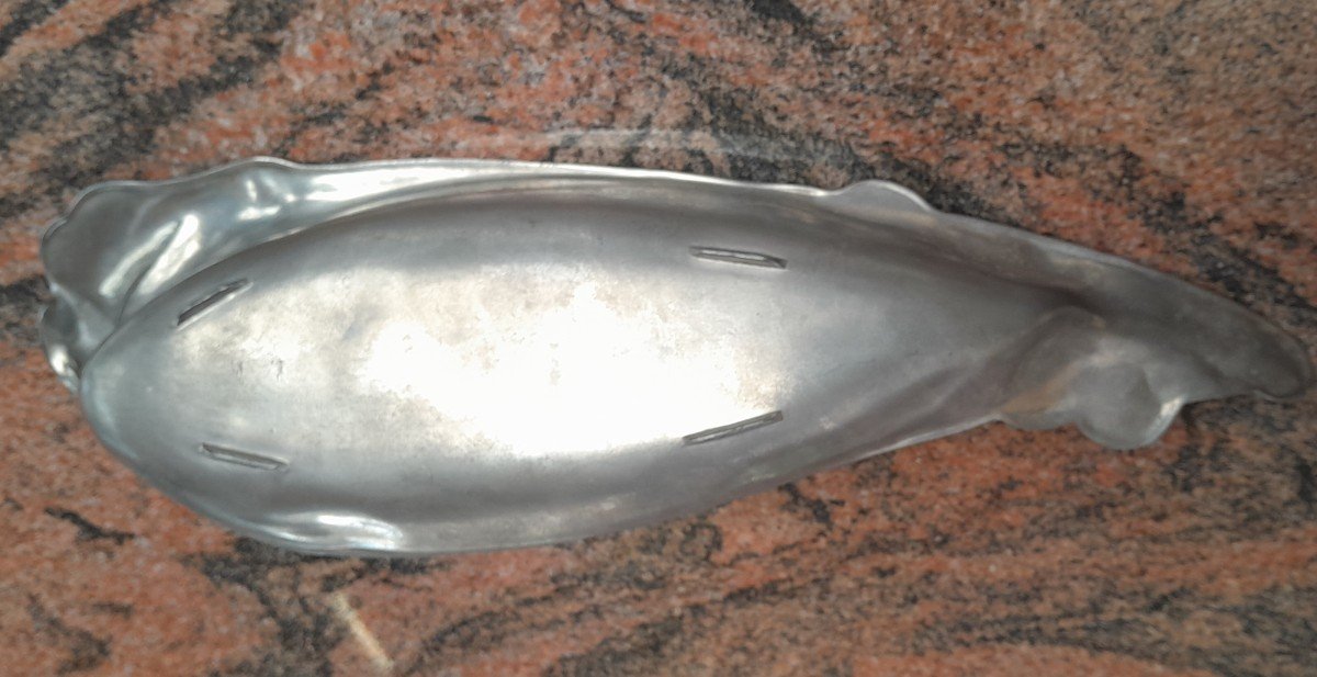 Art Nouveau Tray In Pewter - Urania-photo-2