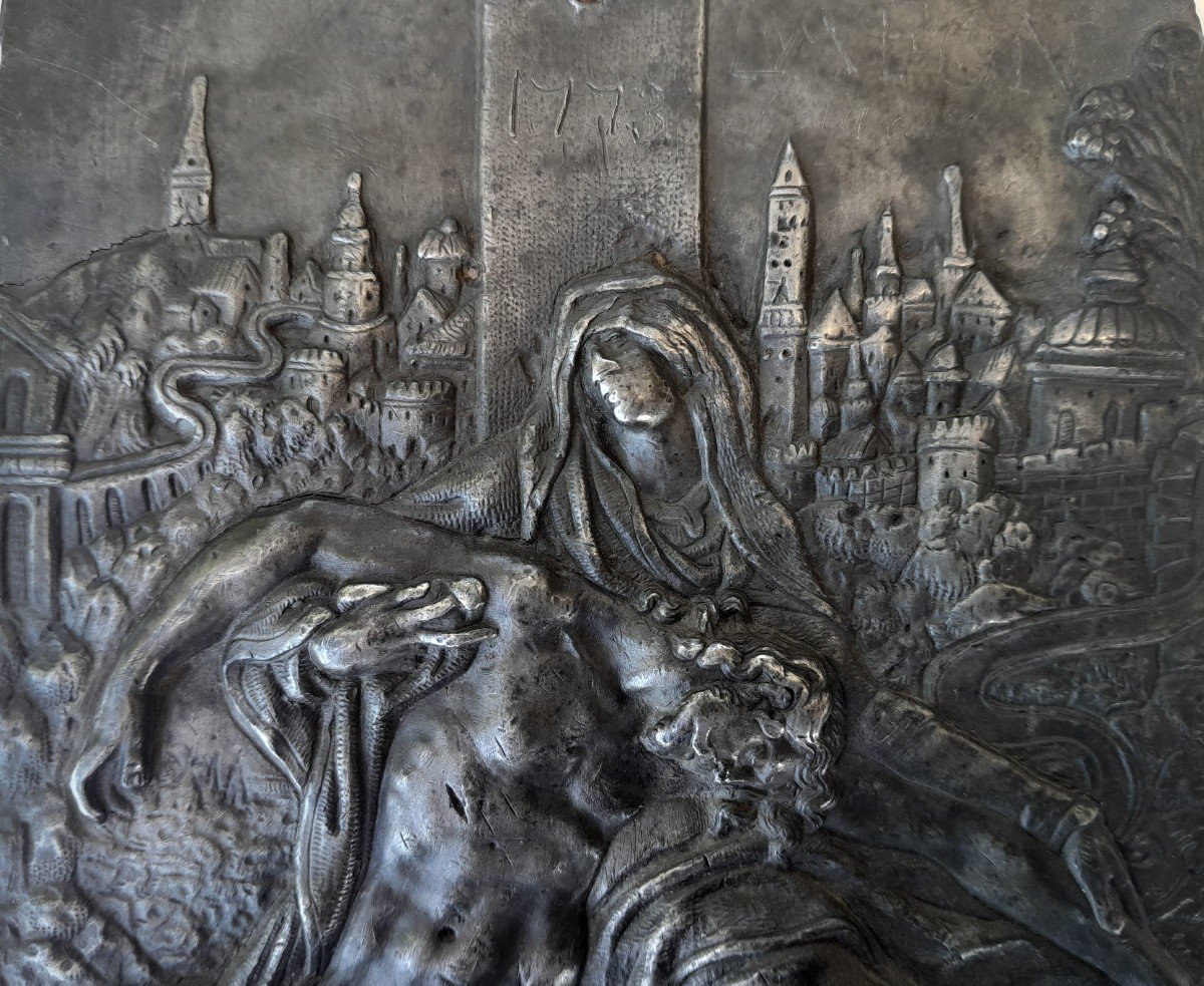 17th Century Lead Plaque - The Lamentation For Christ-photo-2