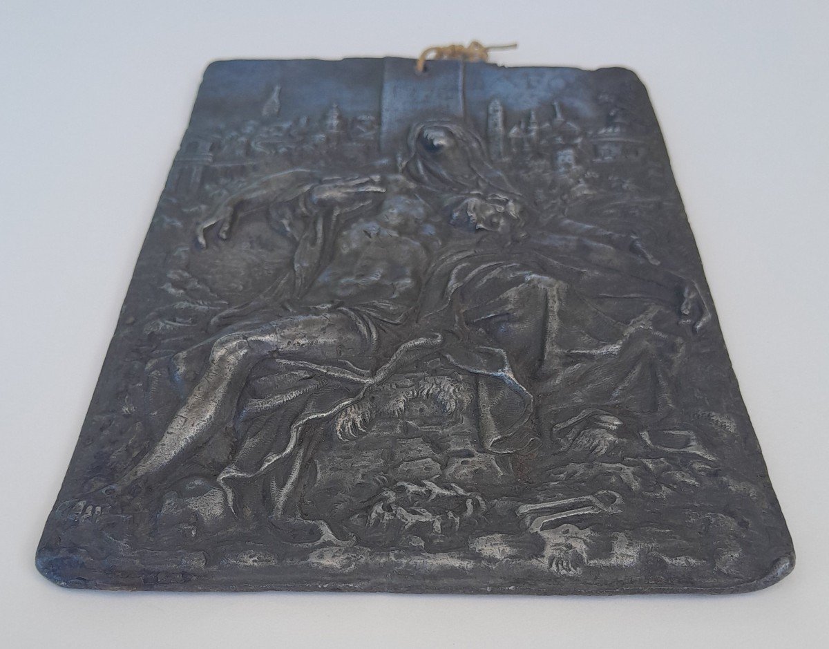 17th Century Lead Plaque - The Lamentation For Christ-photo-5