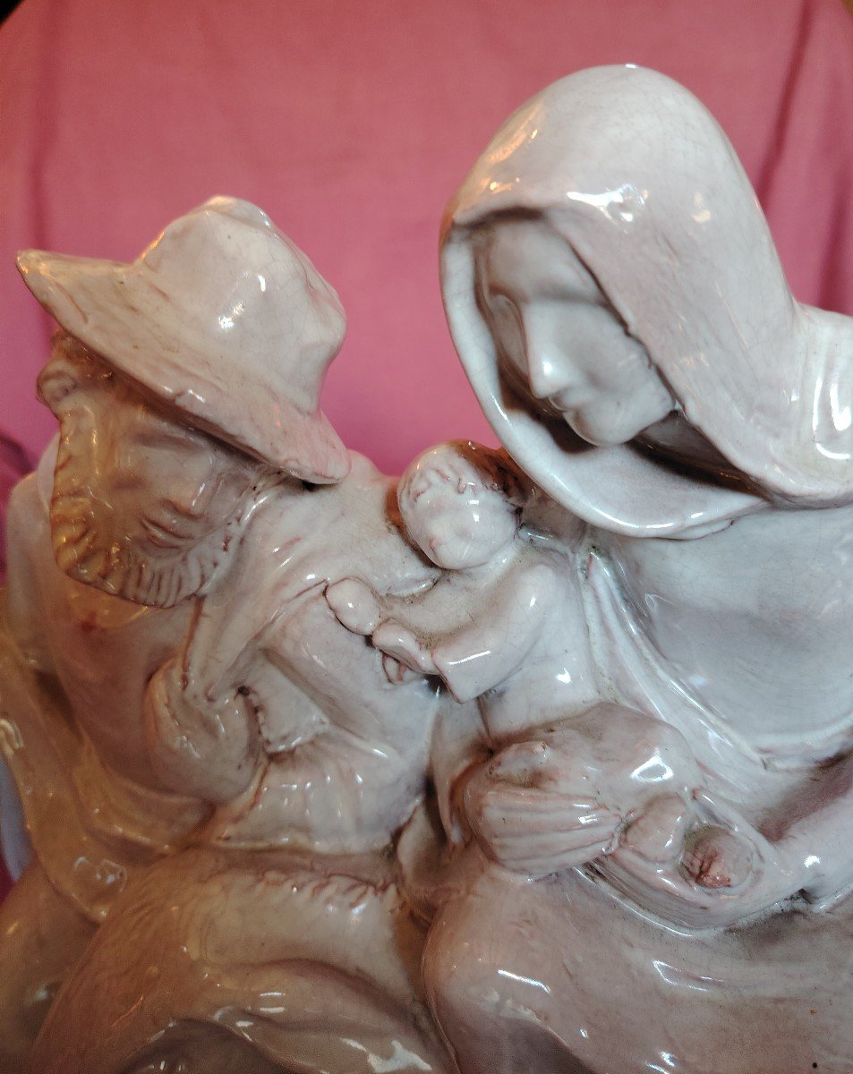 Emile Tessier, "flight Into Egypt", Malicorne Earthenware-photo-3