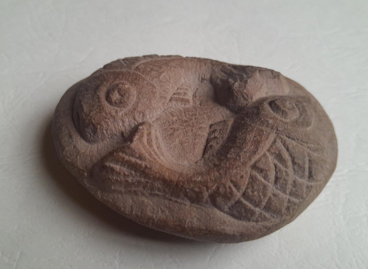 Gilbert Privat (1892-1969), Sculpted Pebble, Fish-photo-4