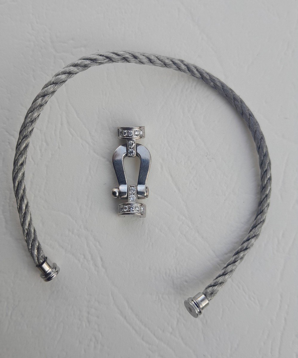 Fred, “force 10” Bracelet, Medium Model, White Gold And Diamonds-photo-4
