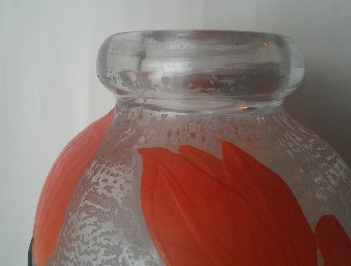 Daum Art Deco Vase With Tulip Decor-photo-8