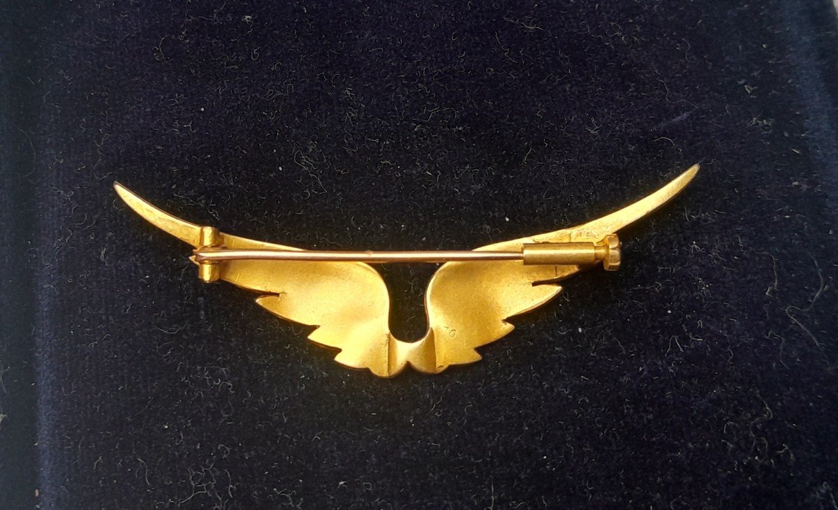 Gold, Platinum And Diamond Wings Brooch-photo-1