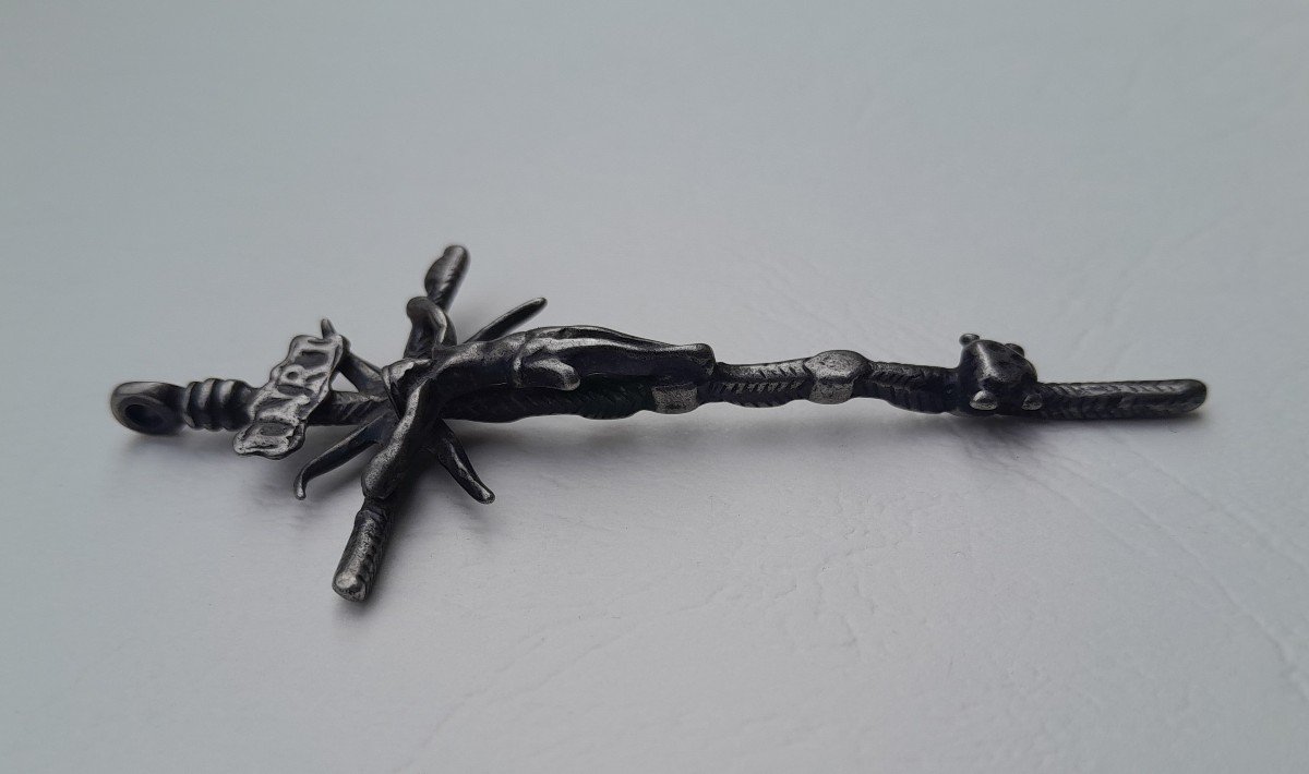 Croix Pendentif En Argent XVIIIè-photo-3