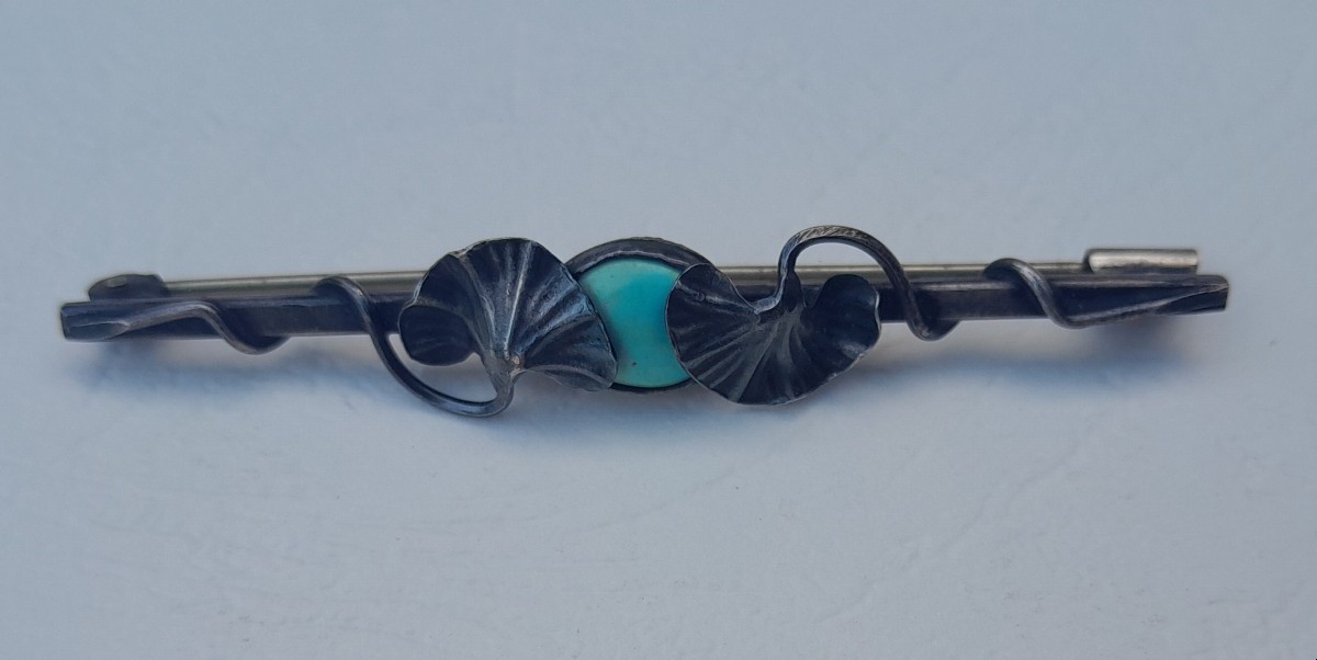 Art Nouveau Silver Brooch By Paul Dumont-photo-3
