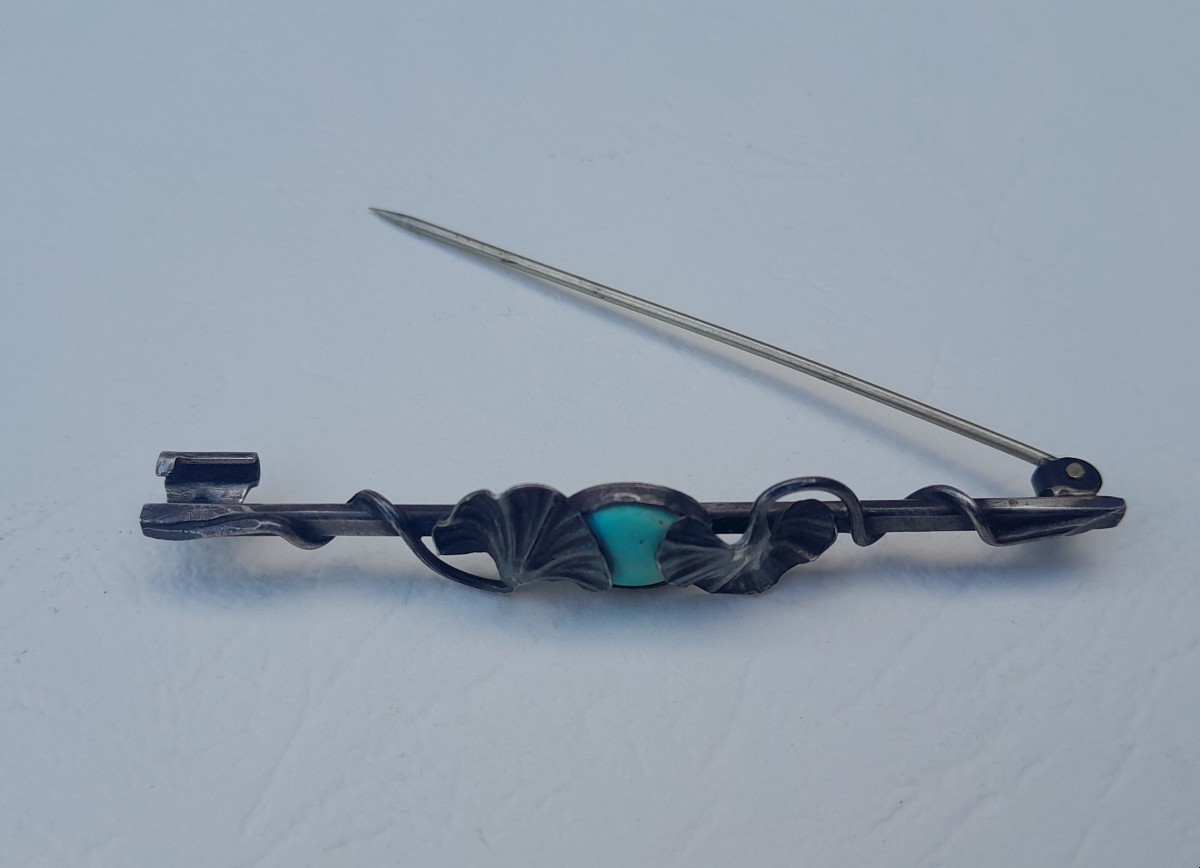 Art Nouveau Silver Brooch By Paul Dumont-photo-1