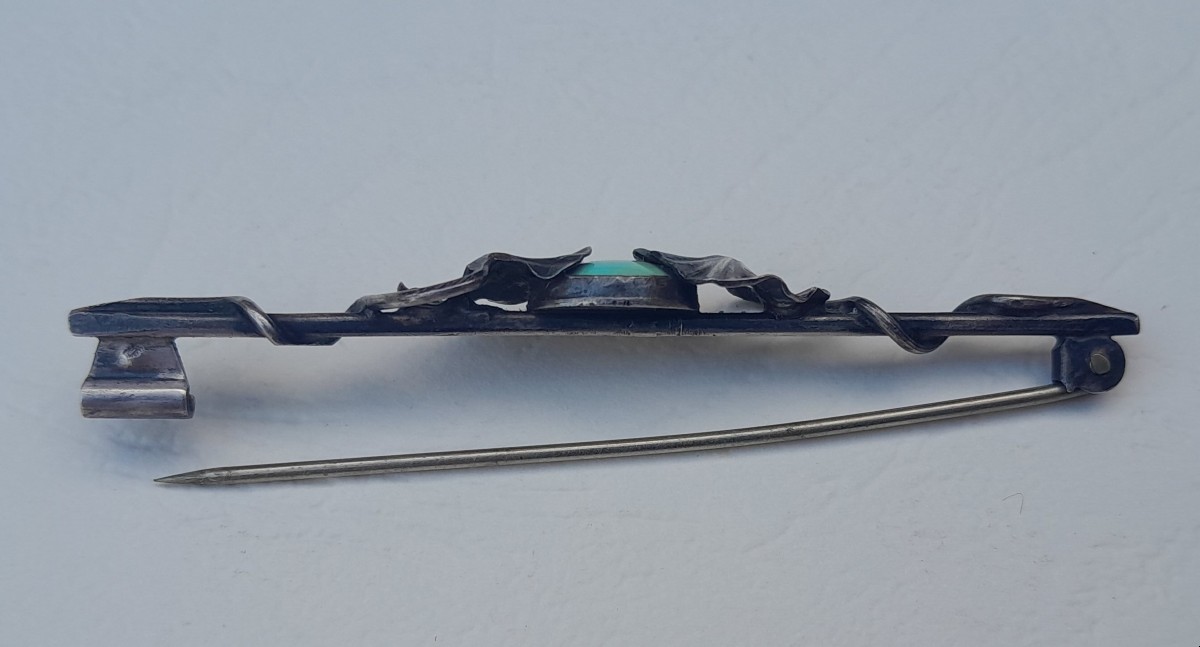 Art Nouveau Silver Brooch By Paul Dumont-photo-2