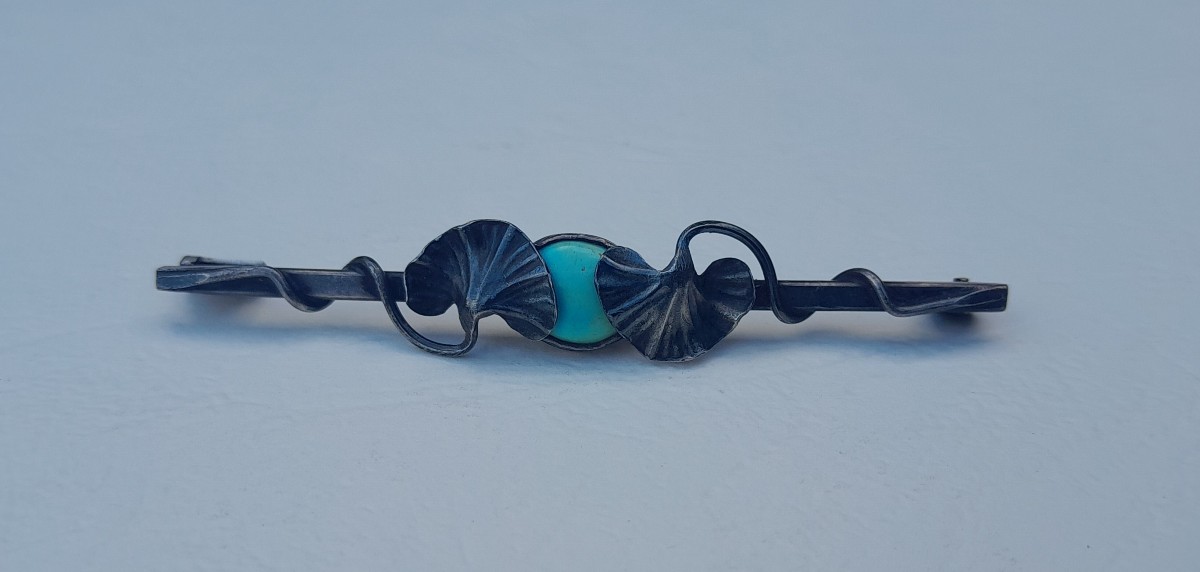 Art Nouveau Silver Brooch By Paul Dumont-photo-3