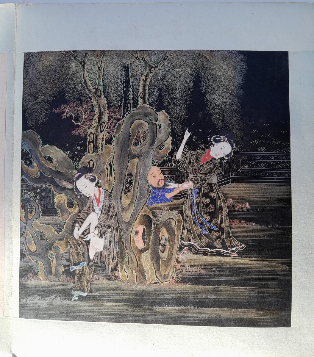 China, Album Of Six Erotic Paintings, 19th Century-photo-1