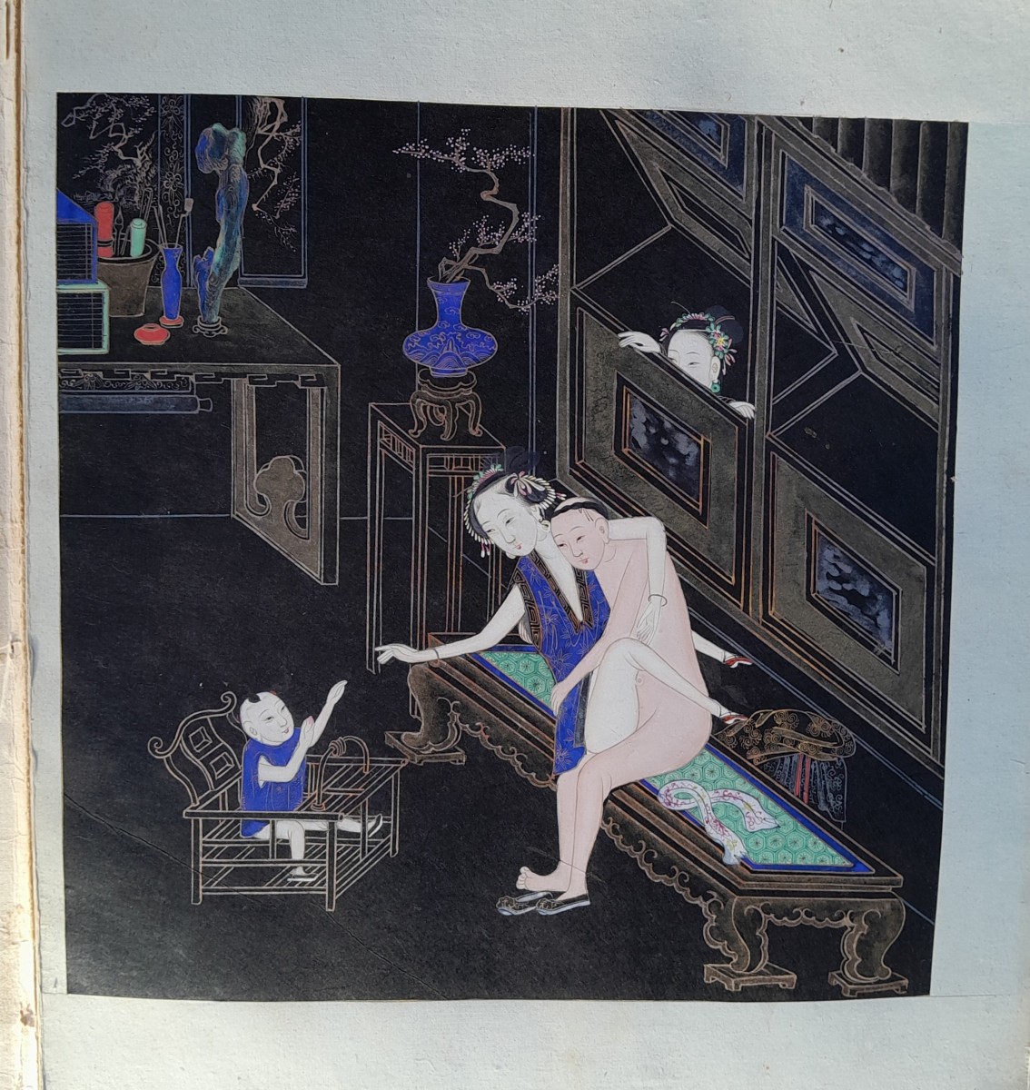 China, Album Of Six Erotic Paintings, 19th Century