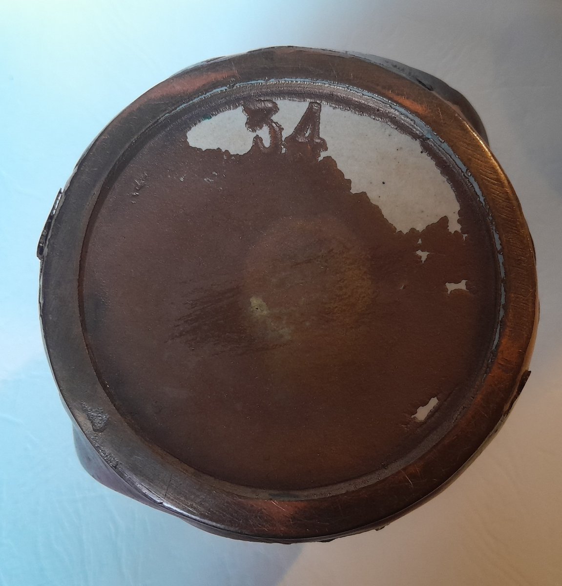 DENBAC, Pot couvert art nouveau, grès et métal-photo-5