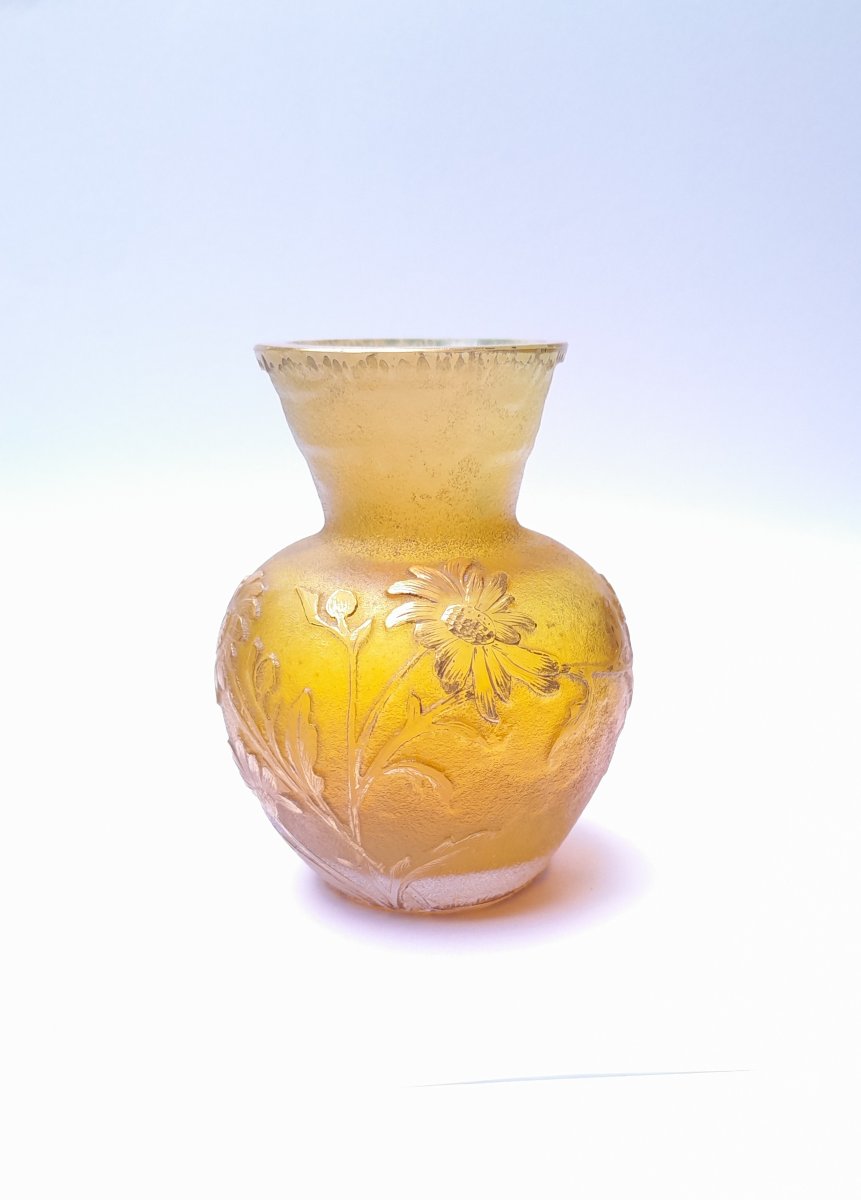 Daum, vase miniature art nouveau à décor de marguerites-photo-3