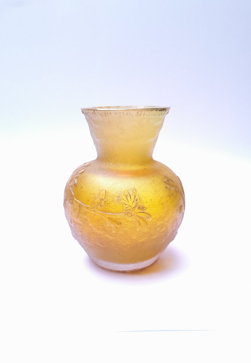 Daum, vase miniature art nouveau à décor de marguerites-photo-4