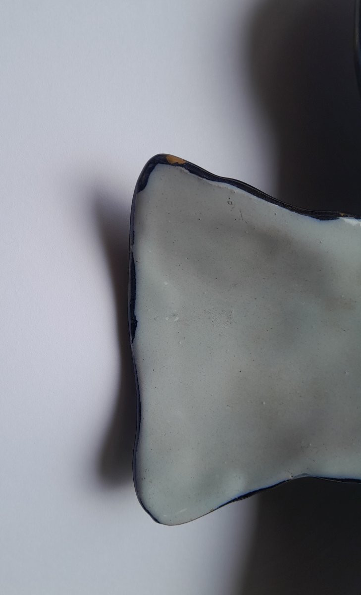 Emile Gallé, ramasse-miettes en faïence à décor japonisant-photo-5