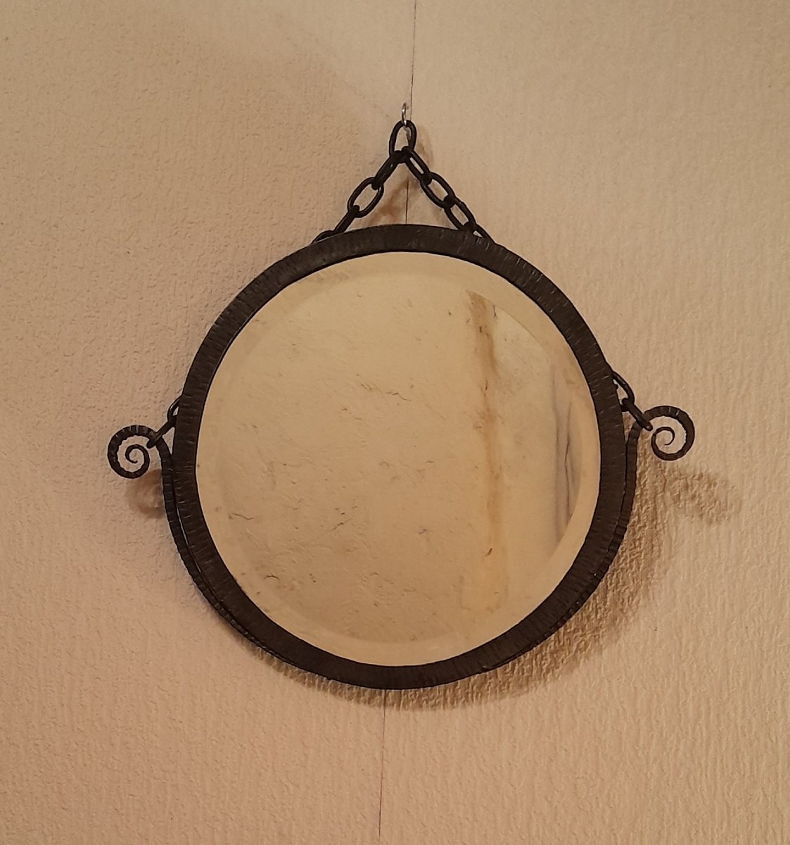 Art Deco Wrought Iron Mirror-photo-2