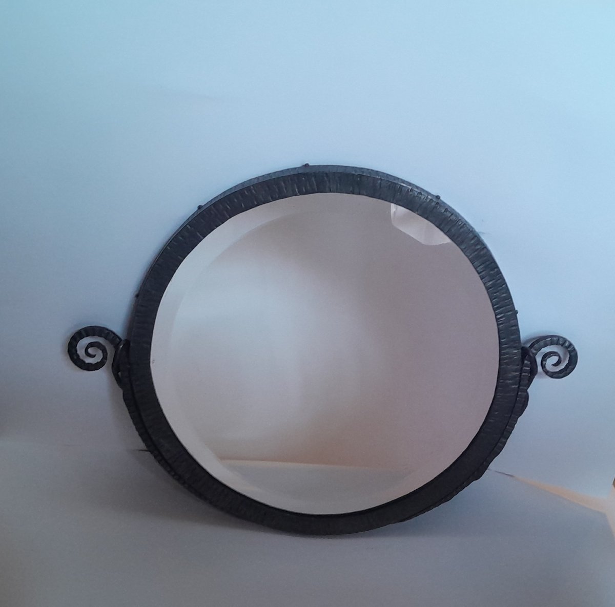 Art Deco Wrought Iron Mirror-photo-4