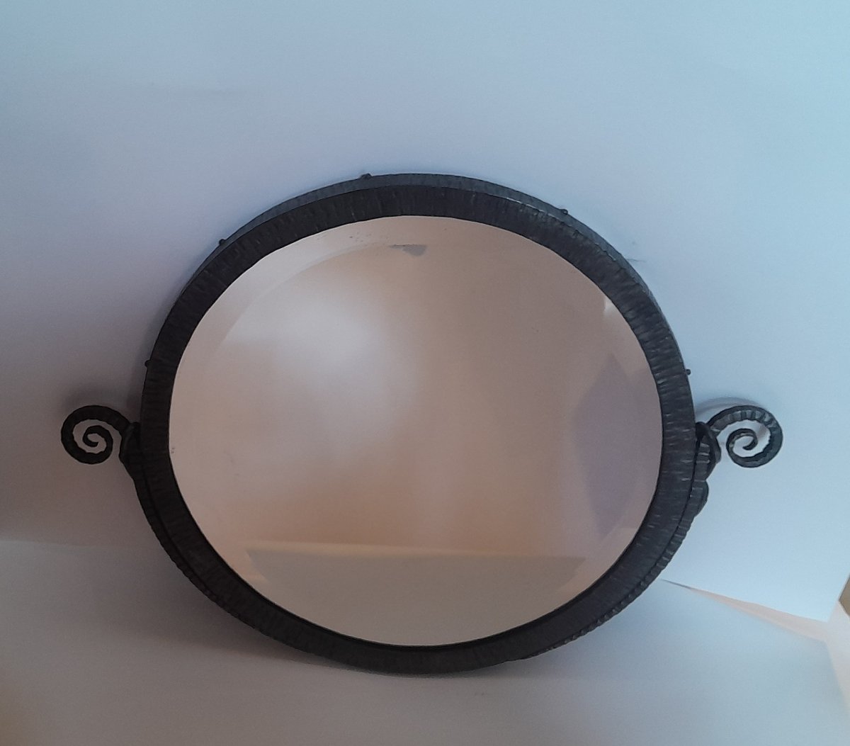 Art Deco Wrought Iron Mirror-photo-1