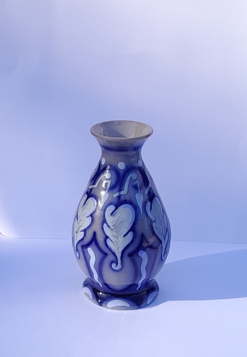 Art Deco Stoneware Vase, Roger And Marc François, Malicorne-photo-2