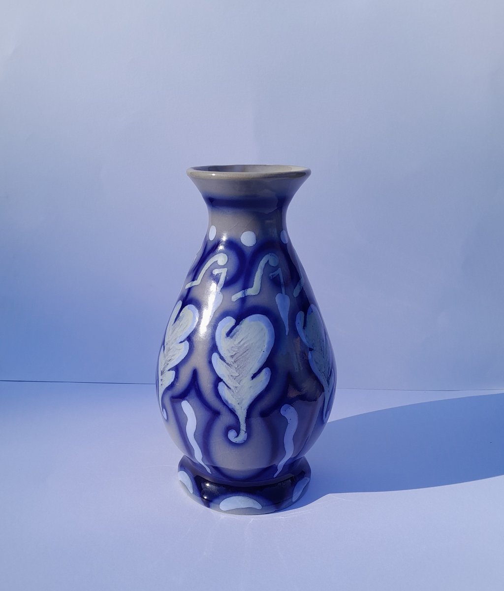 Art Deco Stoneware Vase, Roger And Marc François, Malicorne-photo-3