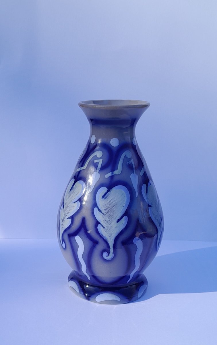 Art Deco Stoneware Vase, Roger And Marc François, Malicorne-photo-4