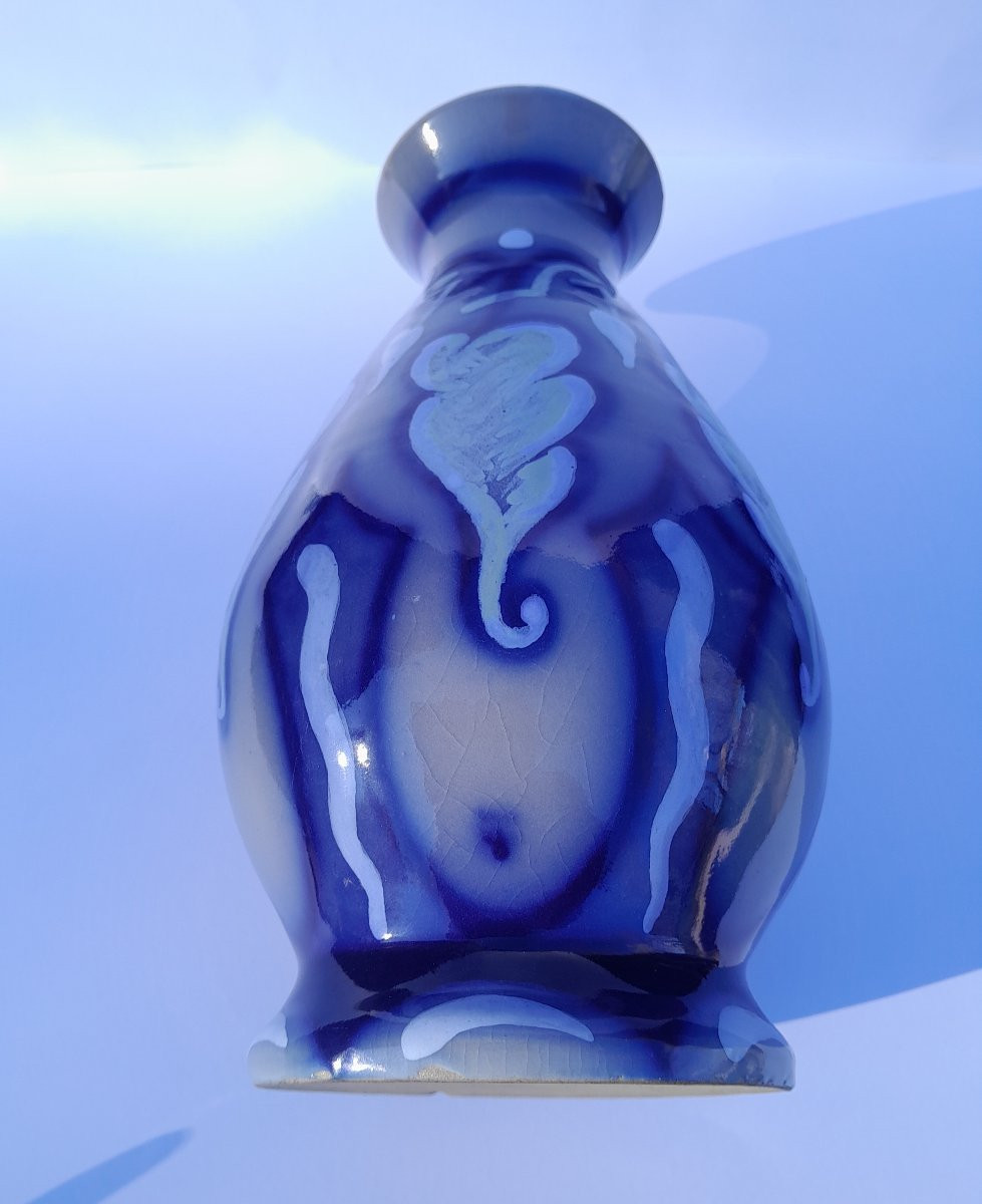 Art Deco Stoneware Vase, Roger And Marc François, Malicorne-photo-4