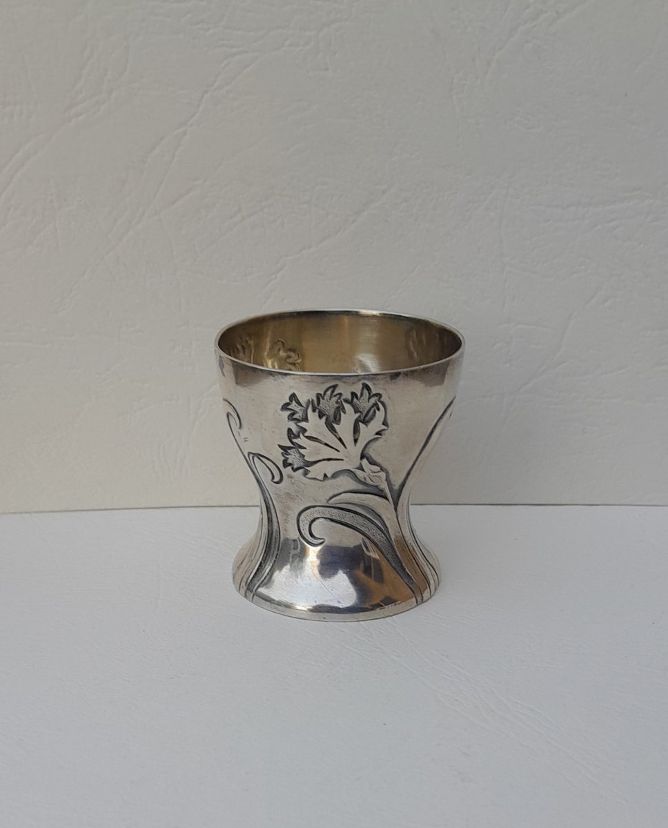 Art Nouveau Egg Cup In Solid Silver By Cardeilhac-photo-3