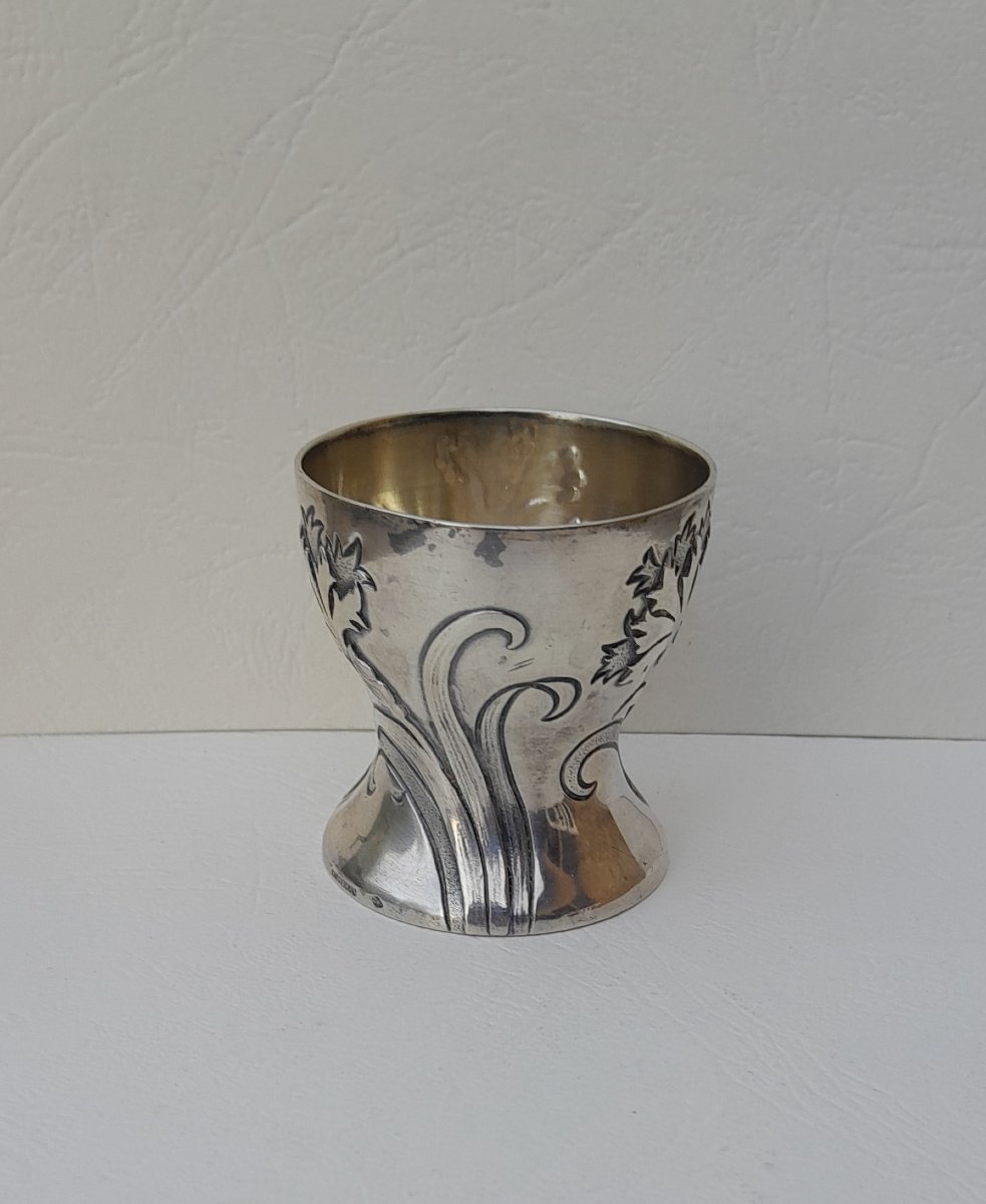 Art Nouveau Egg Cup In Solid Silver By Cardeilhac-photo-4