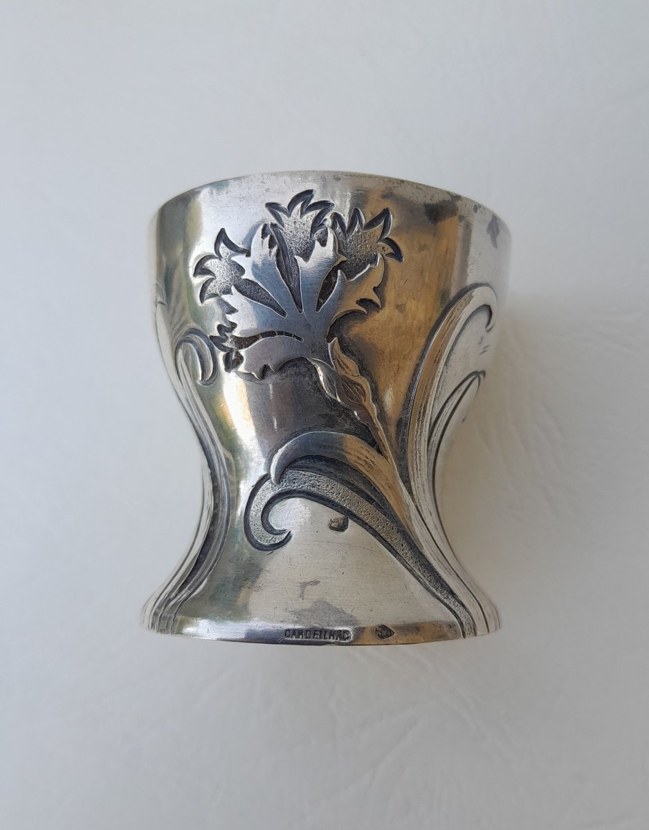 Art Nouveau Egg Cup In Solid Silver By Cardeilhac-photo-2