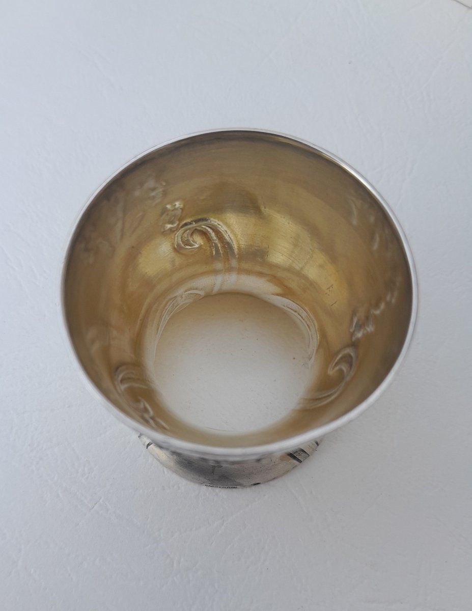 Art Nouveau Egg Cup In Solid Silver By Cardeilhac-photo-3