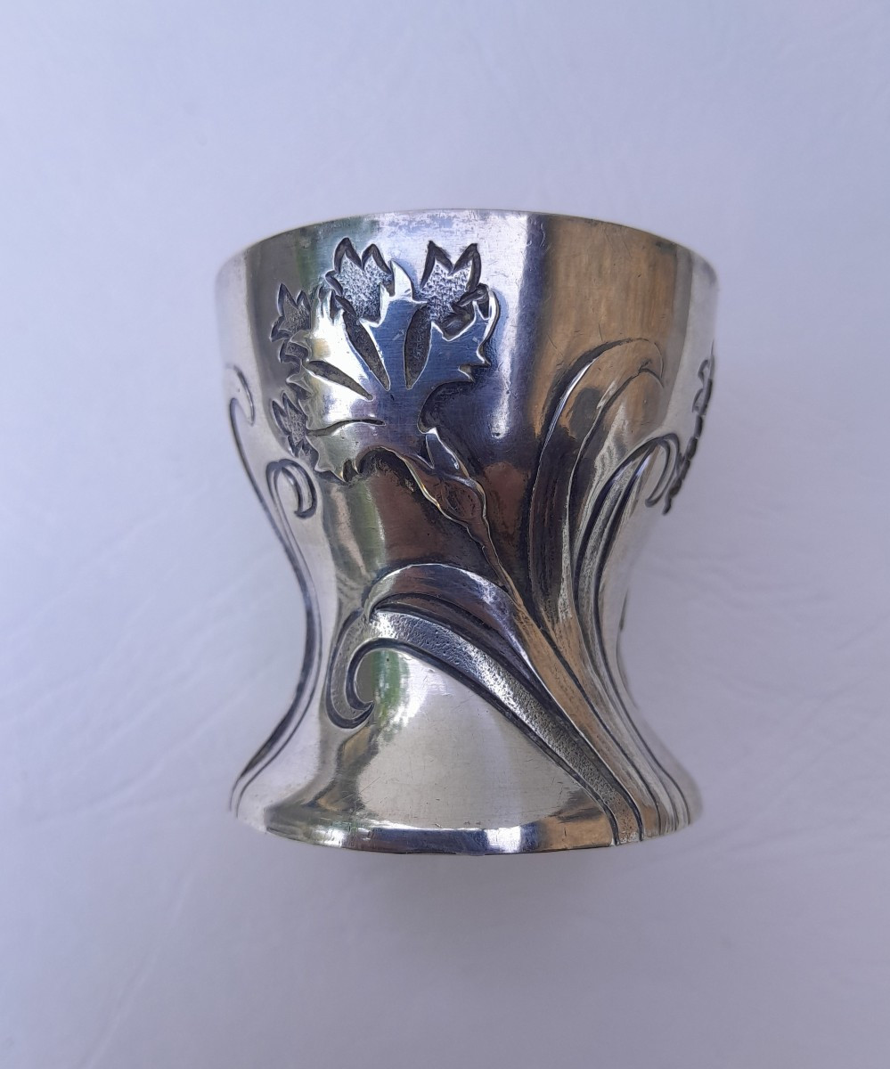 Art Nouveau Egg Cup In Solid Silver By Cardeilhac