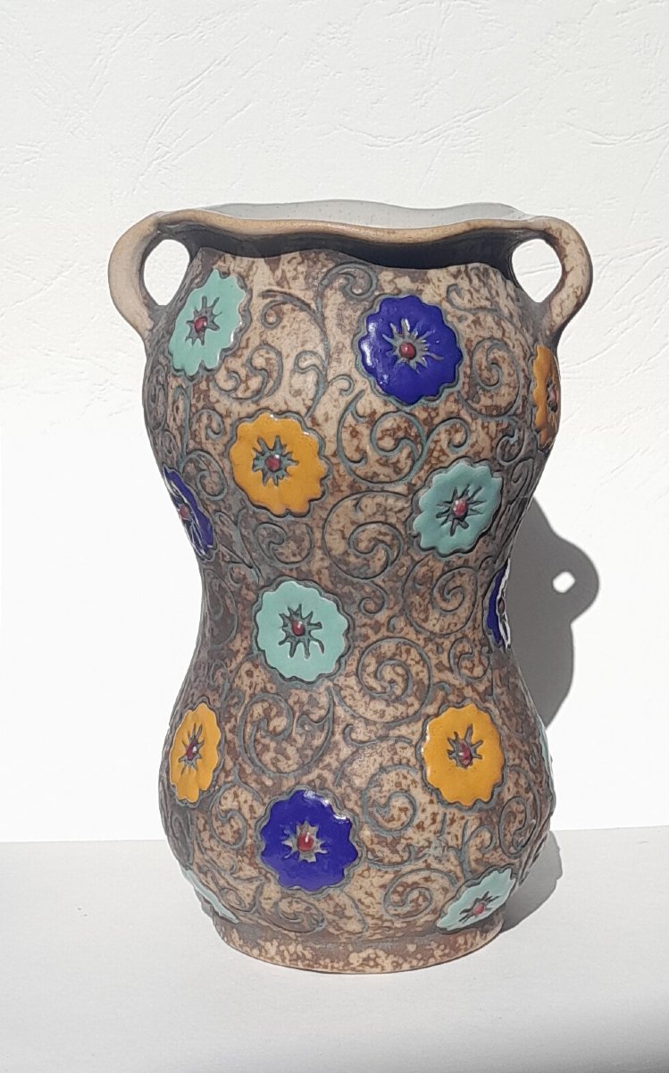 Amphora, Art Nouveau Vase With Floral Decoration