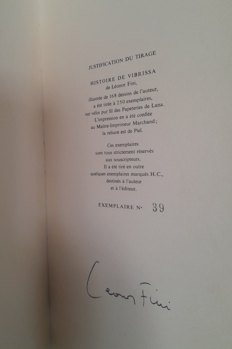 Léonor FINI, Histoire de Vibrissa, Paris, Tchou, 1973-photo-6