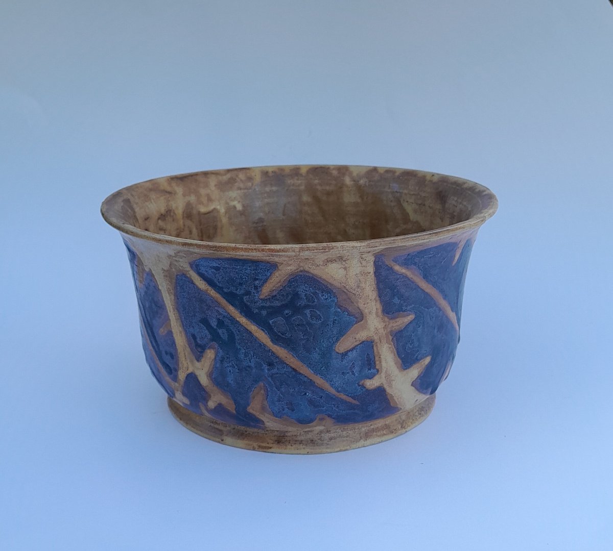 Charles Greber (1853–1935), Art Deco Planter Made Of Flamed Stoneware-photo-2