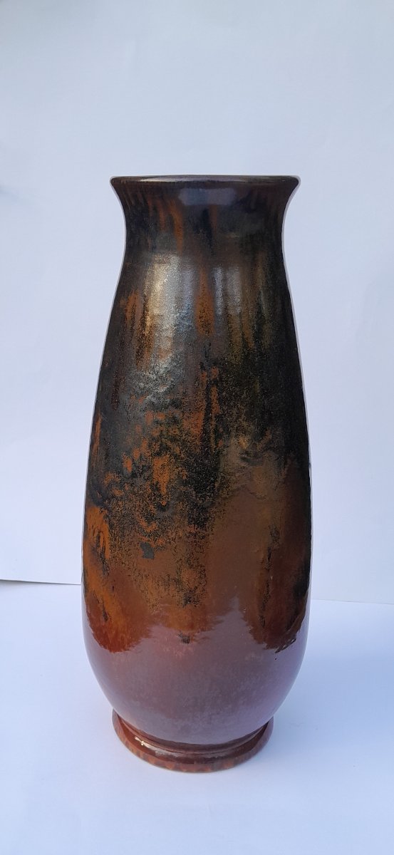 Mougin Frères, grand vase en grès art nouveau-photo-2